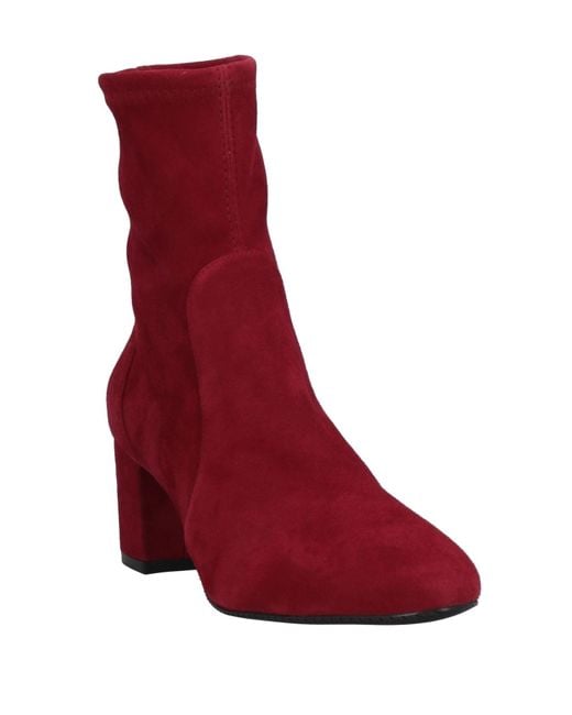 Stuart Weitzman Red Ankle Boots