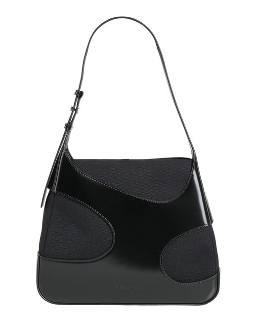 Ferragamo Black Handbag Nylon, Cotton, Calfskin