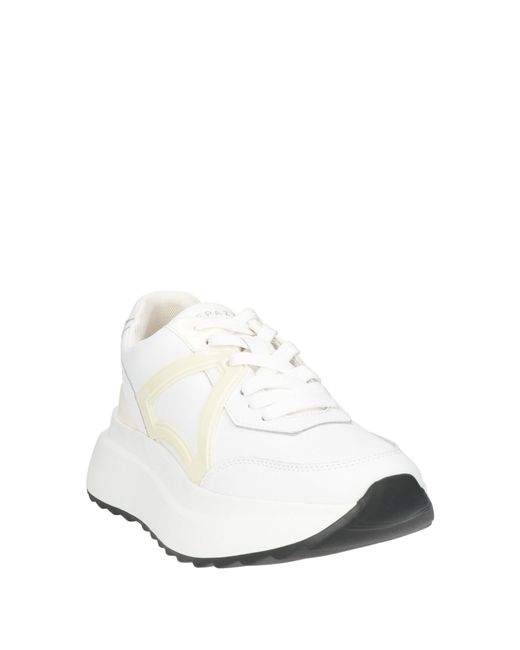 Apepazza White Sport Sneakers Leather, Textile Fibers