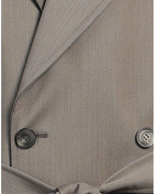 Emporio Armani Gray Overcoat & Trench Coat Virgin Wool for men