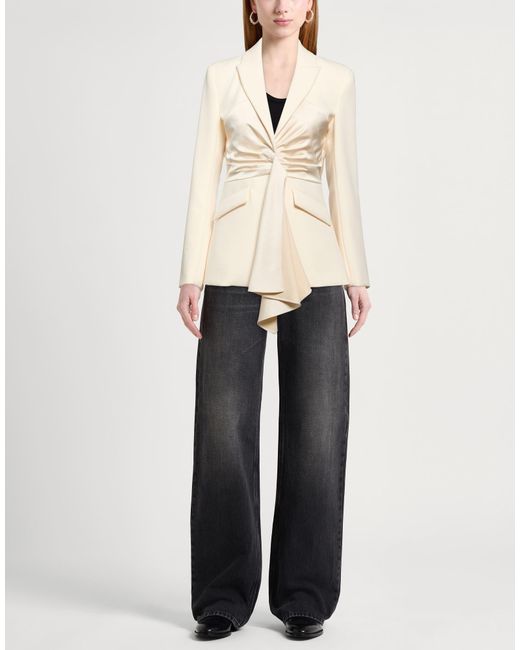 Patrizia Pepe Natural Blazer Polyester, Viscose, Elastane