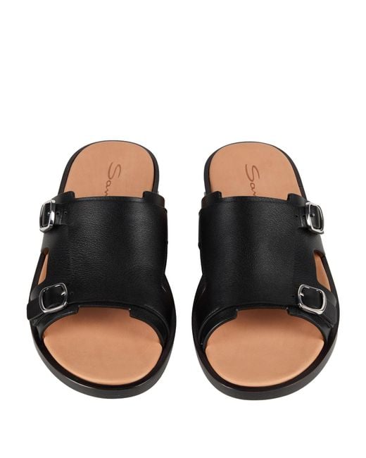Santoni Black Sandals for men