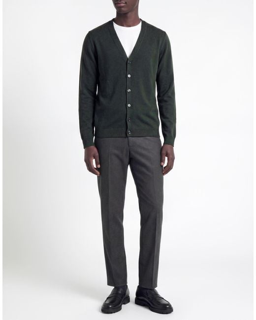 Daniele Fiesoli Green Dark Cardigan Wool, Cashmere for men