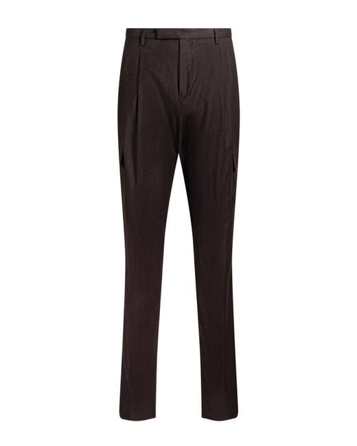 Briglia 1949 Black Charcoal Pants Virgin Wool, Cashmere
