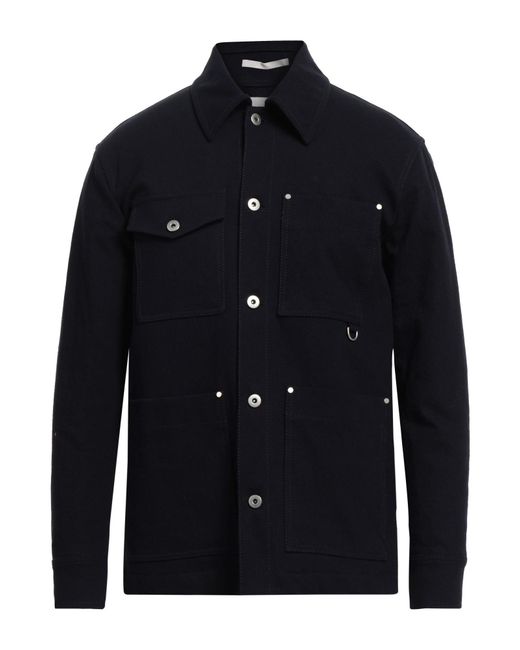 Paolo Pecora Blue Jacket Cotton, Wool, Polyester, Elastane for men