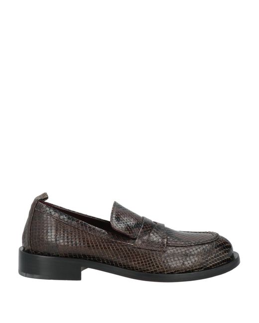 Pomme D'or Gray Military Loafers Leather