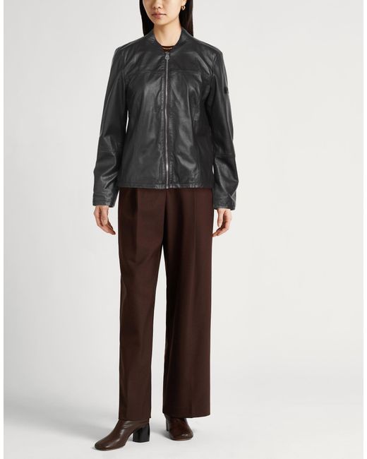 Peuterey Black Charcoal Jacket Leather