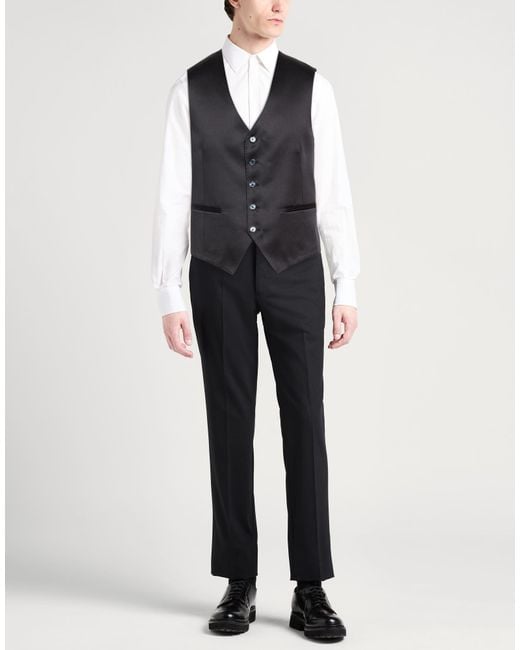 Paoloni Black Tailored Vests for men