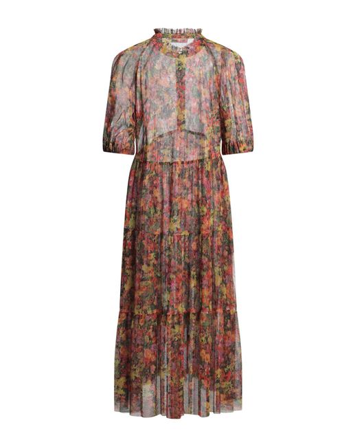 Philosophy Di Lorenzo Serafini Brown Midi Dress Polyester