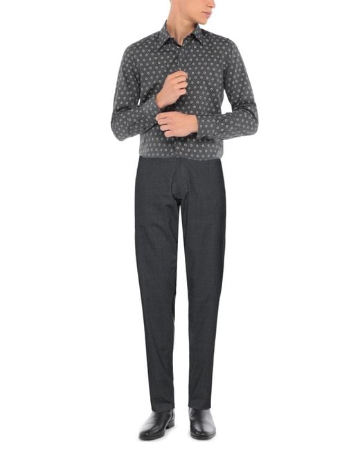 Aspesi Gray Charcoal Pants Polyester, Wool, Elastane for men
