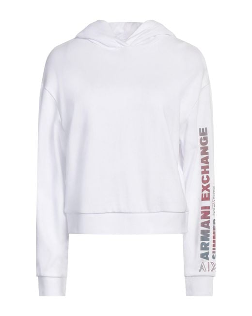 ARMANI EXCHANGE White Sweatshirt Cotton, Polyester, Elastane