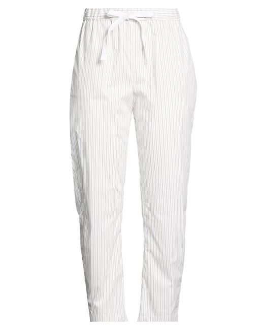 Semicouture White Pants Cotton, Polyamide, Elastane