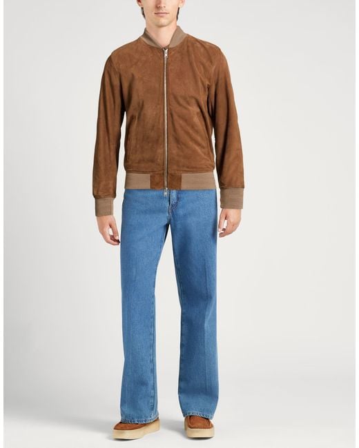 DFOUR® Brown Jacket Leather for men