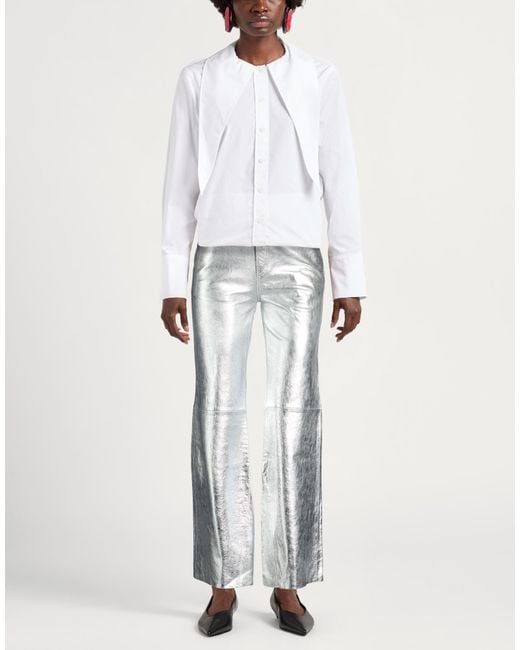 Maje White Pants Sheepskin