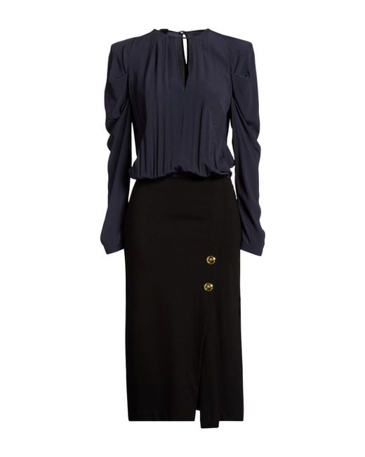 Pinko Blue Midi Dress Viscose, Nylon, Elastane, Acetate, Silk