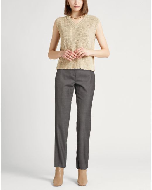 Brian Dales Gray Pants Polyester, Wool, Elastane