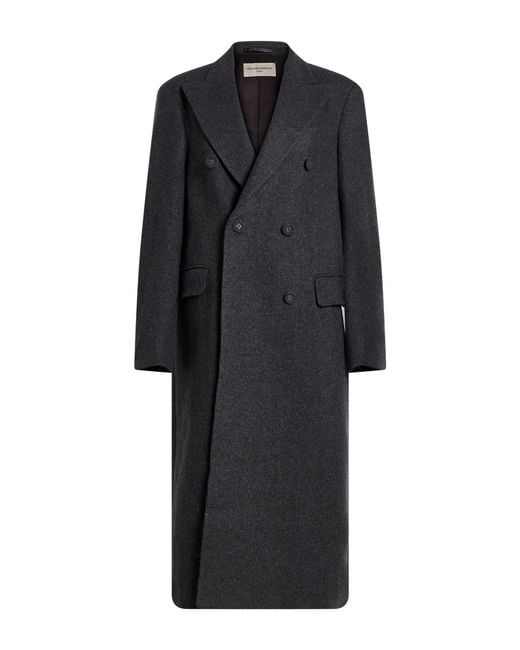 Officine Generale Black Charcoal Coat Wool