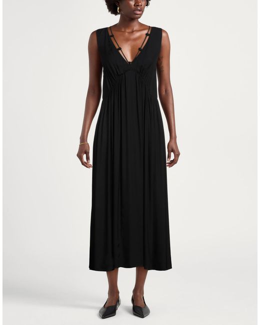 Pinko Black Midi Dress Viscose