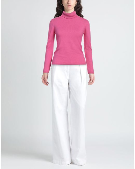 White Wise Pink Turtleneck