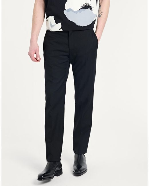 Versace Black Pants Virgin Wool for men