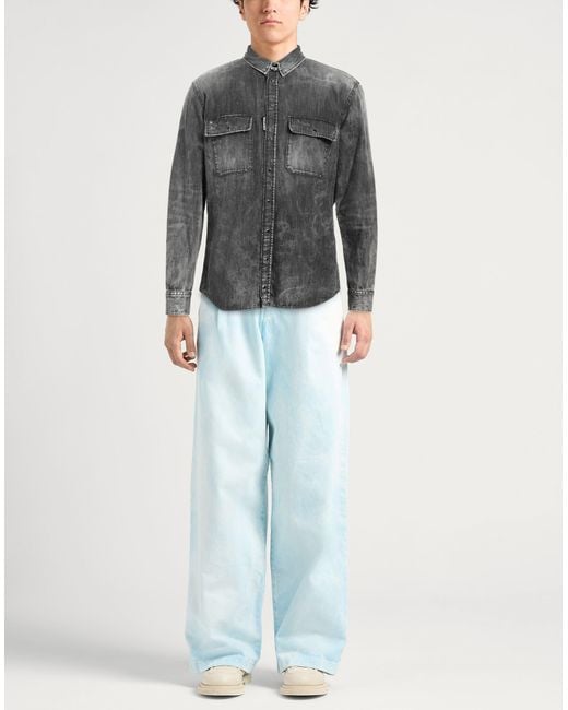 DSquared² Gray Denim Shirt Cotton for men