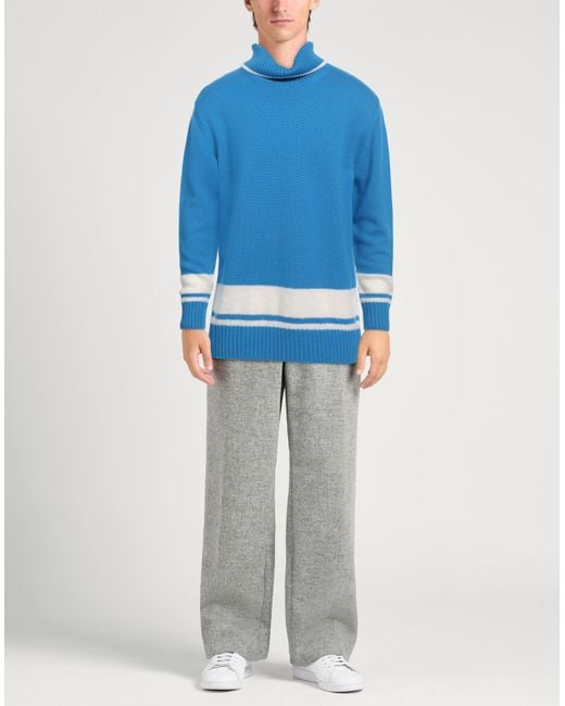 Kangra Blue Turtleneck Wool, Polyamide for men