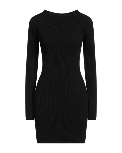 Semicouture Black Mini Dress Wool, Polyamide