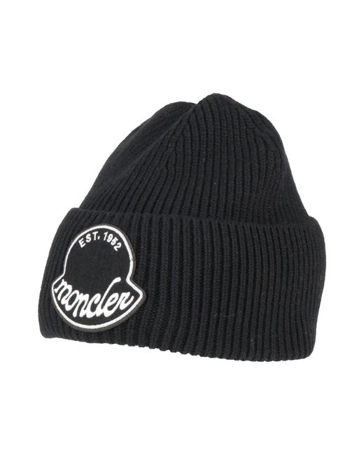 Moncler Black Hat Virgin Wool for men