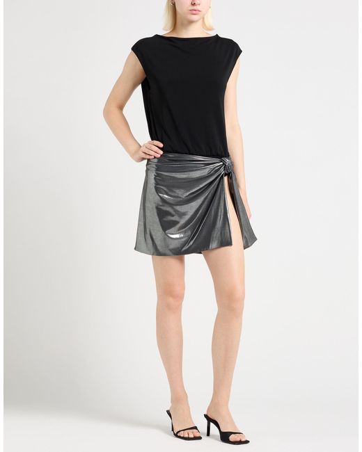 M I S B H V Gray Mini Skirt Polyester, Elastane
