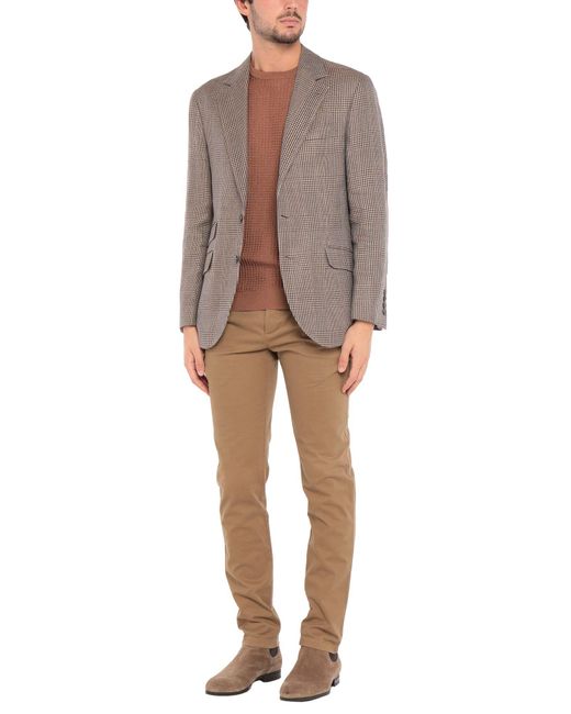 Brunello Cucinelli Suit Jacket in Camel (Gray) for Men - Lyst