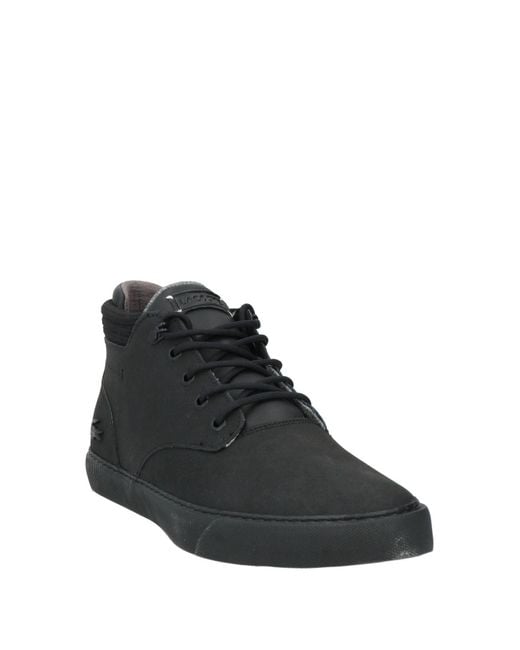 Lacoste Black Sneakers Leather, Textile Fibers for men