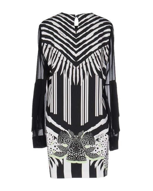 Just Cavalli Gray Mini Dress Viscose, Elastane, Polyester