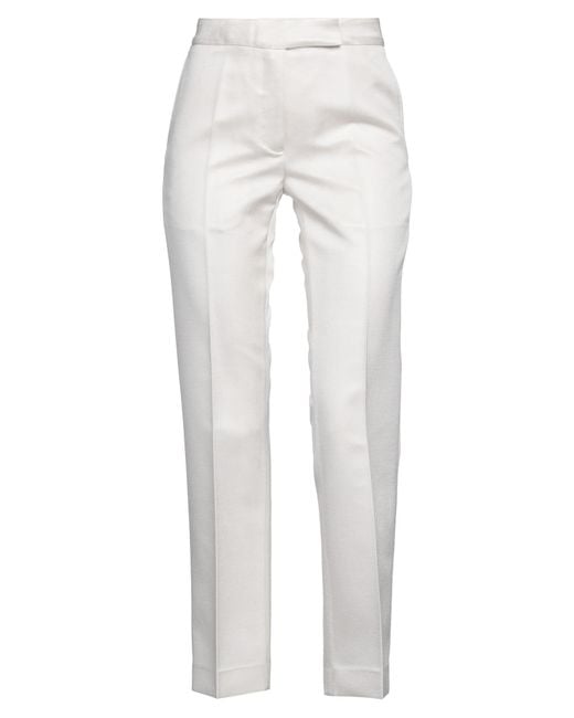 Sa Su Phi White Pants Wool, Silk