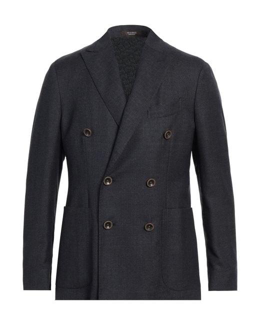 Peserico Blue Midnight Blazer Virgin Wool for men