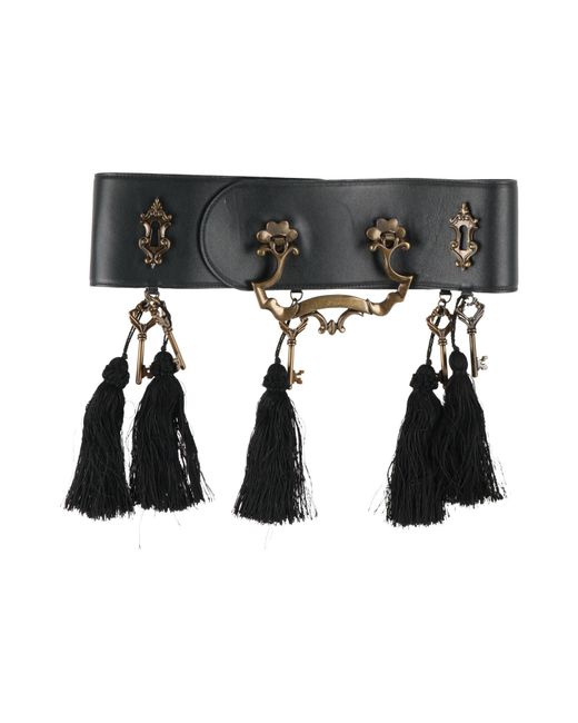 Moschino Black Couture Belt Leather