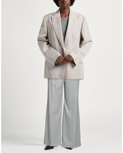 Seductive Gray Light Pants Wool, Polyester, Viscose, Elastane
