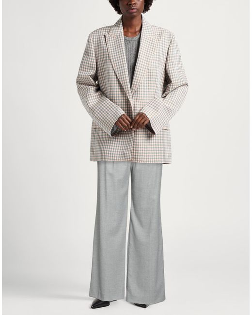 Seductive Gray Pants Wool, Polyester, Viscose, Elastane