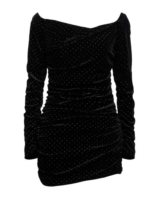 Gaelle Paris Black Mini Dress Polyester, Elastane