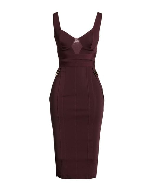 Elisabetta Franchi Purple Midi Dress