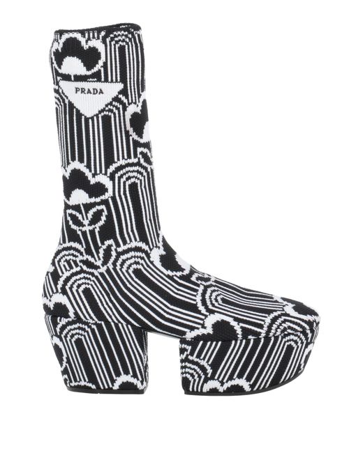 Prada White Boot Textile Fibers