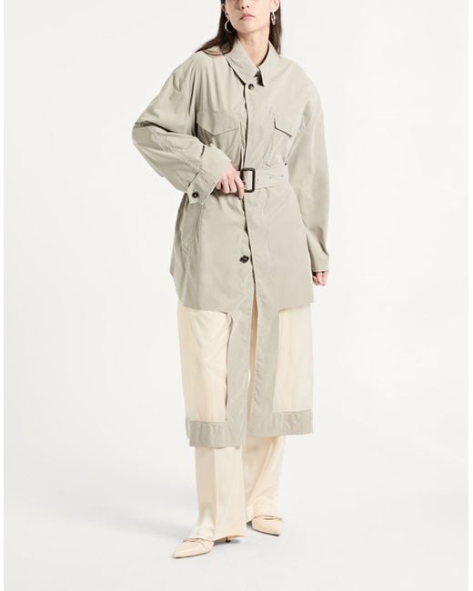 Maison Margiela Gray Overcoat & Trench Coat Polyester, Polyamide, Nylon