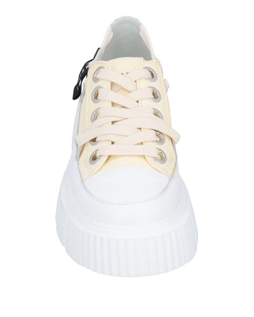 Inuikii White Sneakers Textile Fibers, Leather