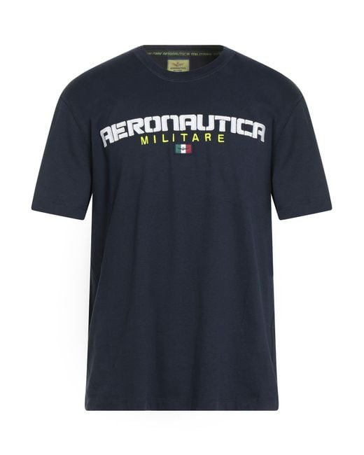 Aeronautica Militare Men's Blue T-Shirt Cotton