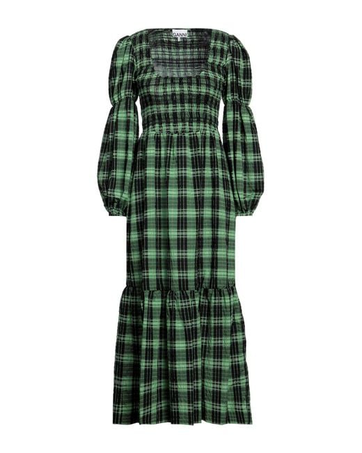 Ganni Green Midi-Kleid