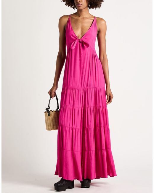 Miss Bikini Pink Fuchsia Maxi Dress Rayon