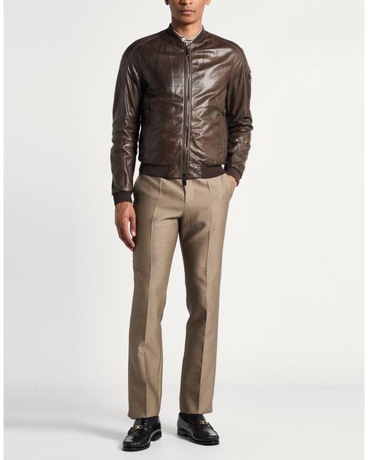 Moorer Brown Dark Jacket Leather for men