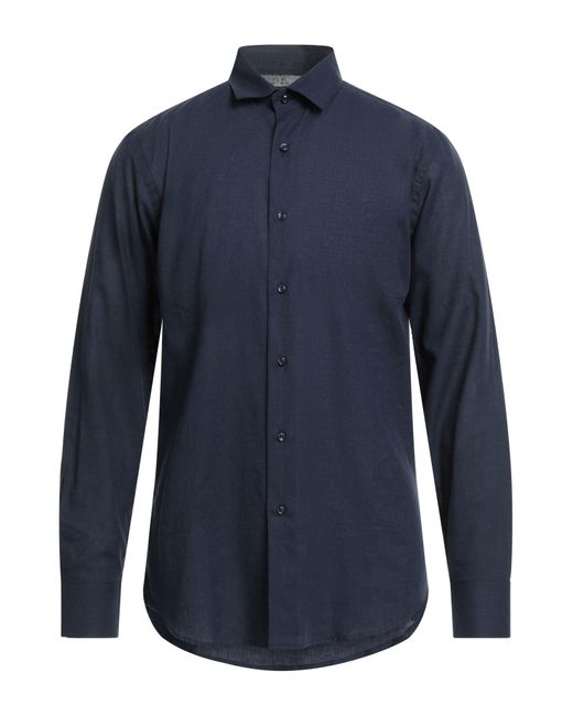 Bagutta Blue Light Shirt Linen, Cotton for men