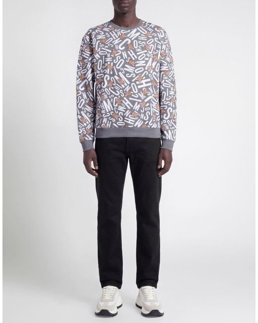 Moschino Gray Sweatshirt Cotton for men