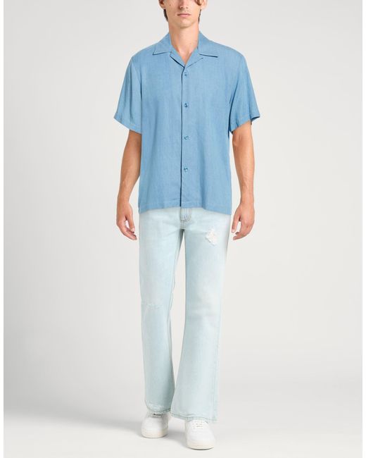 Sandro Blue Shirt Lyocell for men