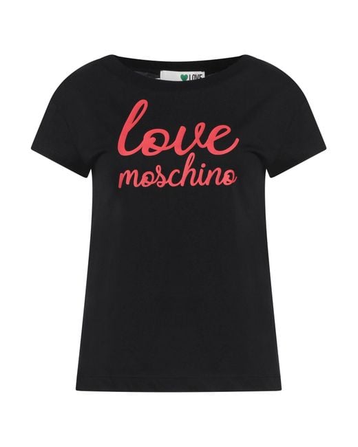 Love Moschino Black T-Shirt Cotton, Elastane
